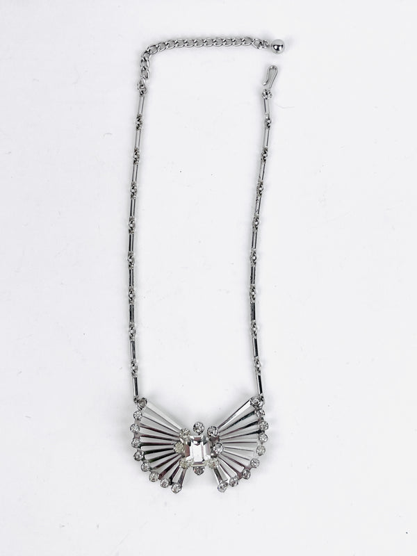 Vintage Rhinestone Butterfly Necklace