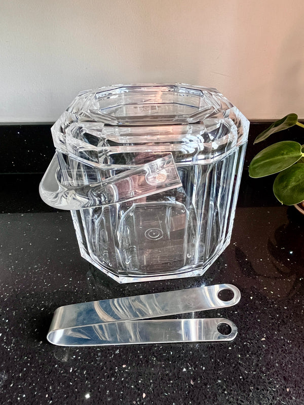 Vintage Lucite Lidded Ice Bucket by Grainware