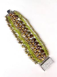Vintage Genuine Pearl & Peridot Bracelet