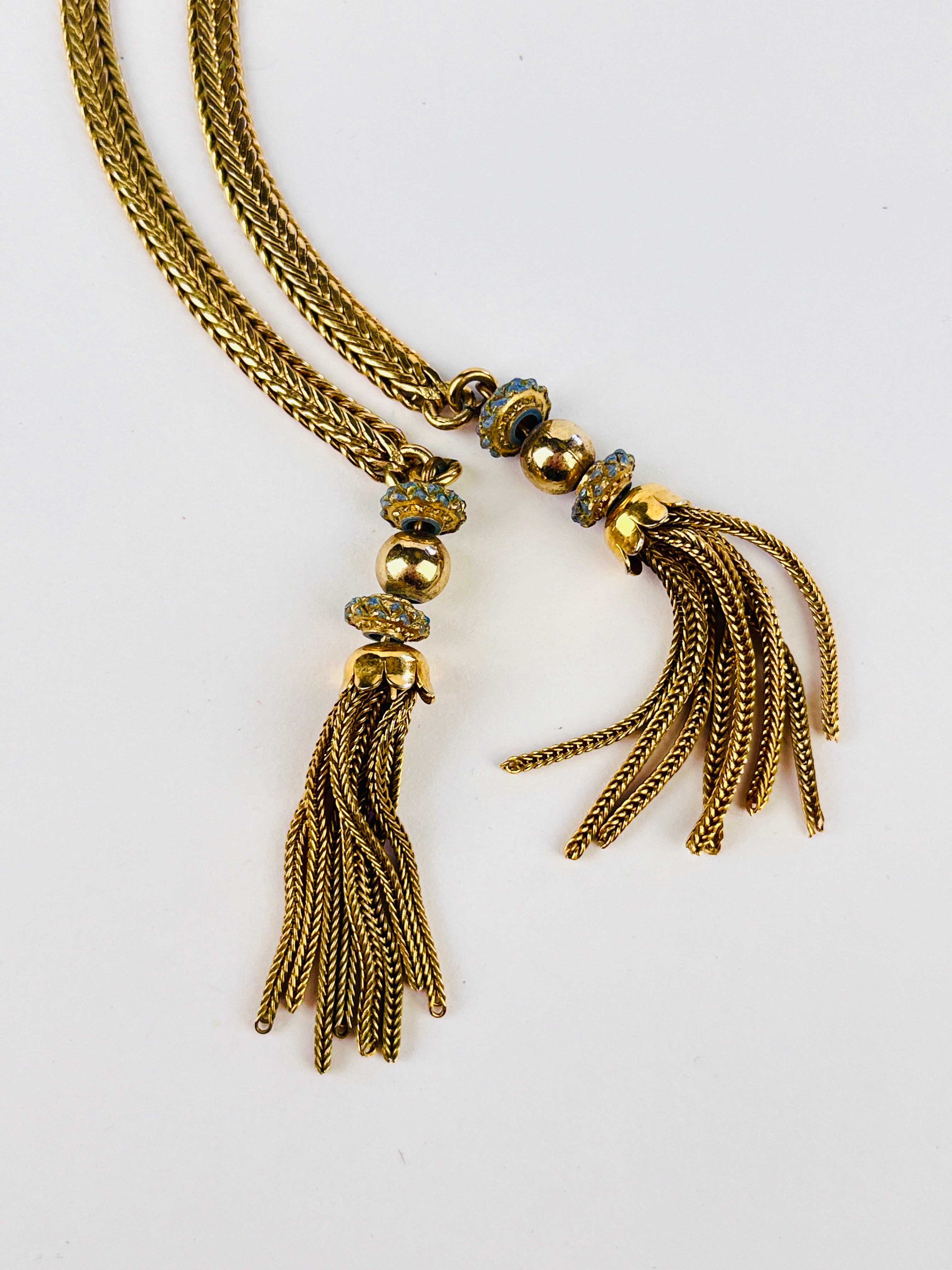 Vintage Adjustable Tassel Chain Necklace by Monet Dovetail