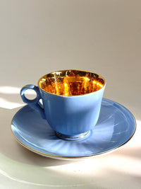 Vintage 22k Gold-Plated Porcelain Demitasse Cup & Saucer, made in Norway