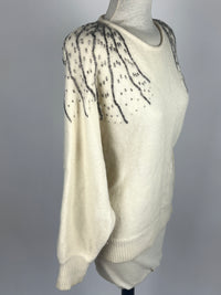 Vintage Beaded Angora & Wool Sweater