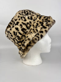 Vintage Leopard Faux Fur Bucket Hat