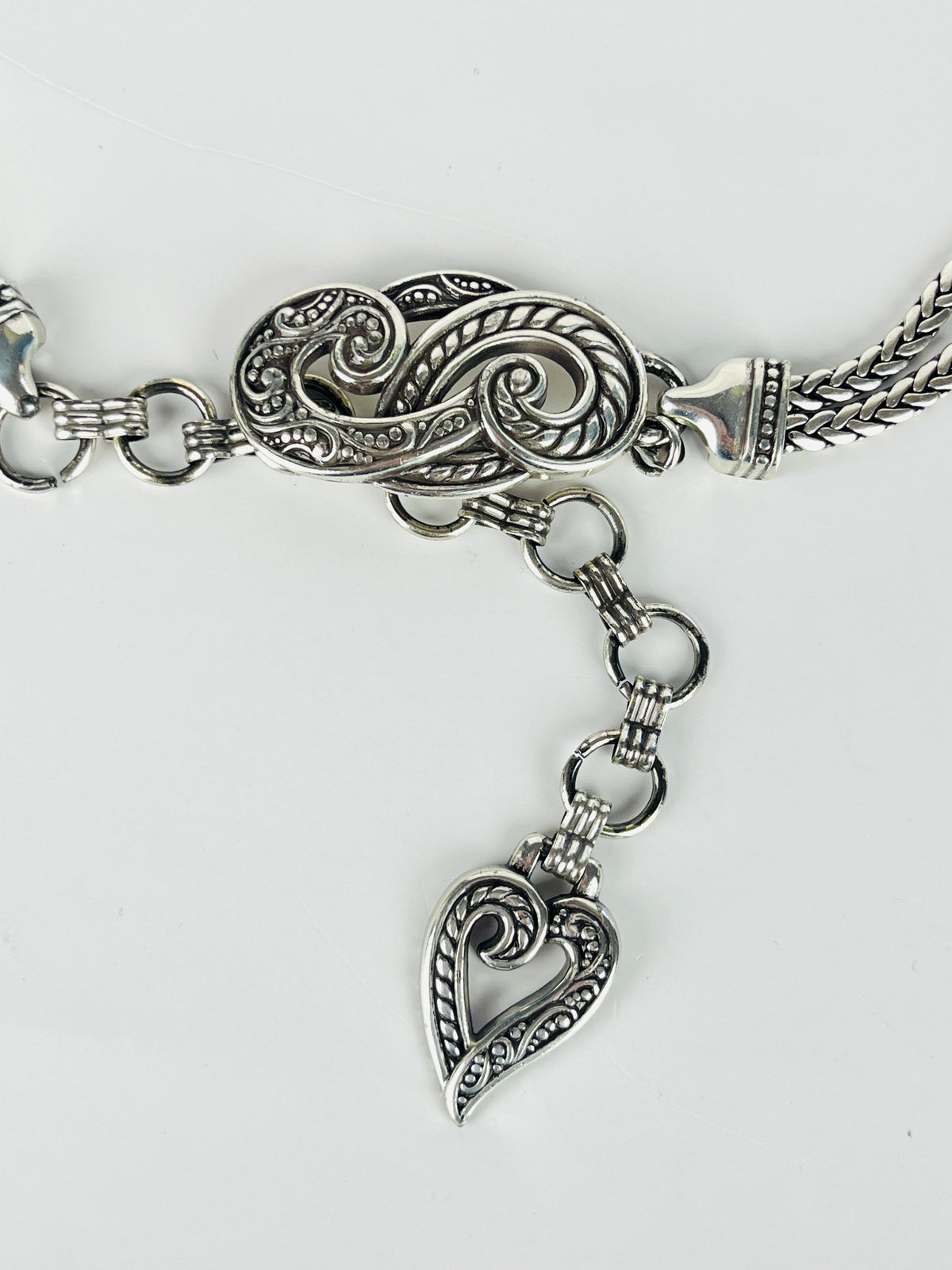 Vintage Silvertone Heart Belt