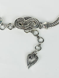 Vintage Silvertone Heart Belt