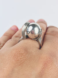 Modernist Sterling Ball Ring