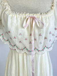 Vintage Gunne Sax by Jessica McClintock Floral Gauze Dress
