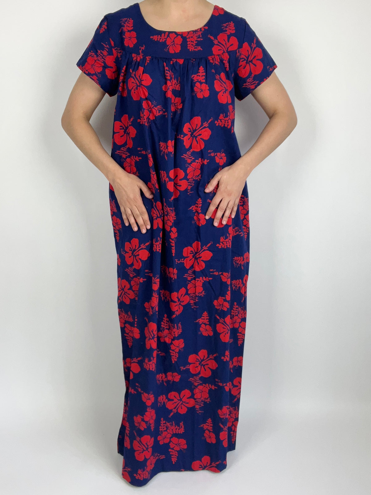 Vintage Floral Hawaiian Maxi Dress