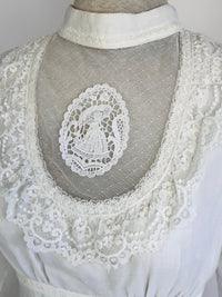 Vintage Gunne Sax by Jessica McClintock White Gauze Dress