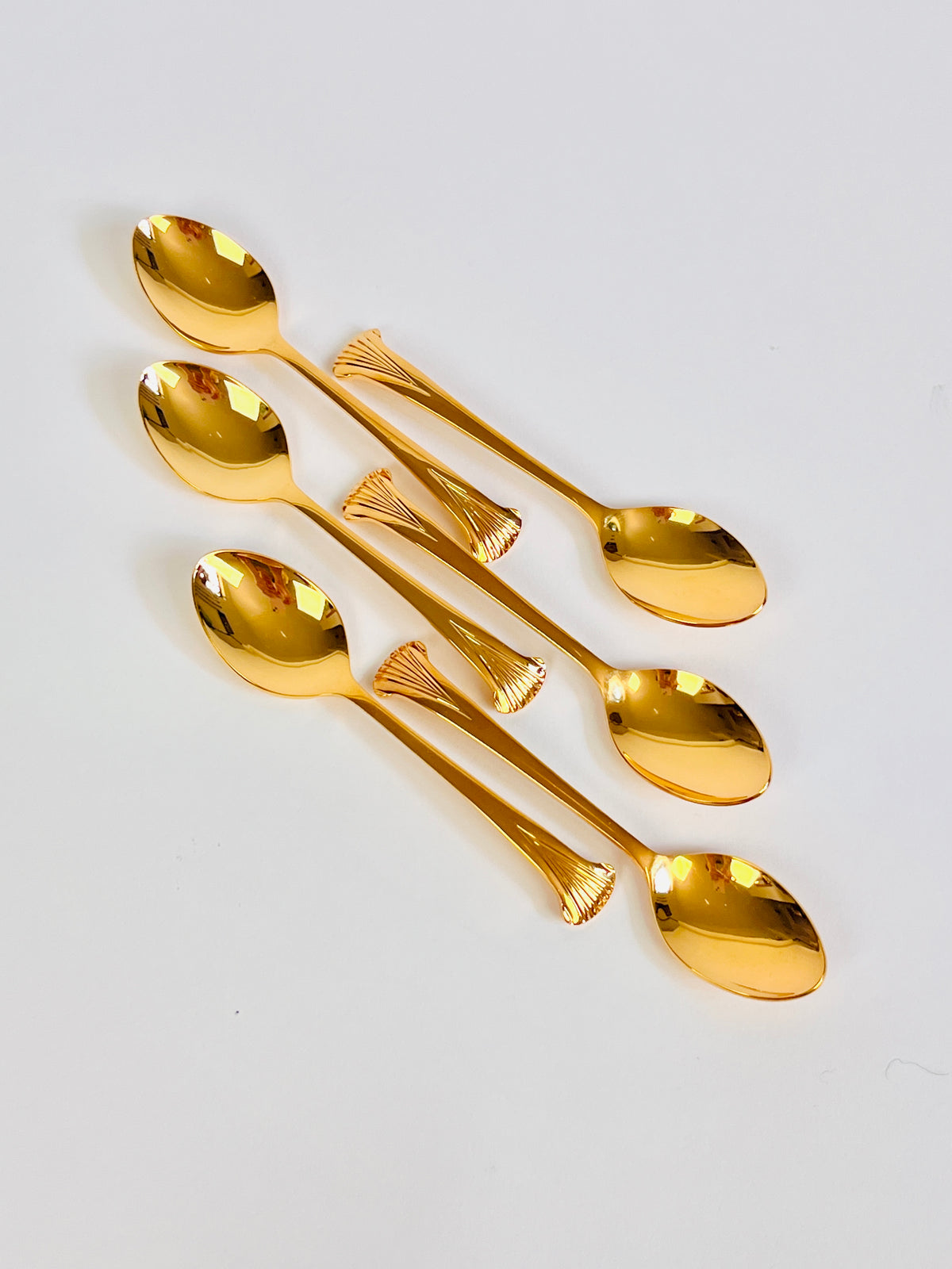 Vintage Gold-Plated Demitasse Spoons, 6pc Set