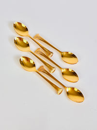 Vintage Gold-Plated Demitasse Spoons, 6pc Set