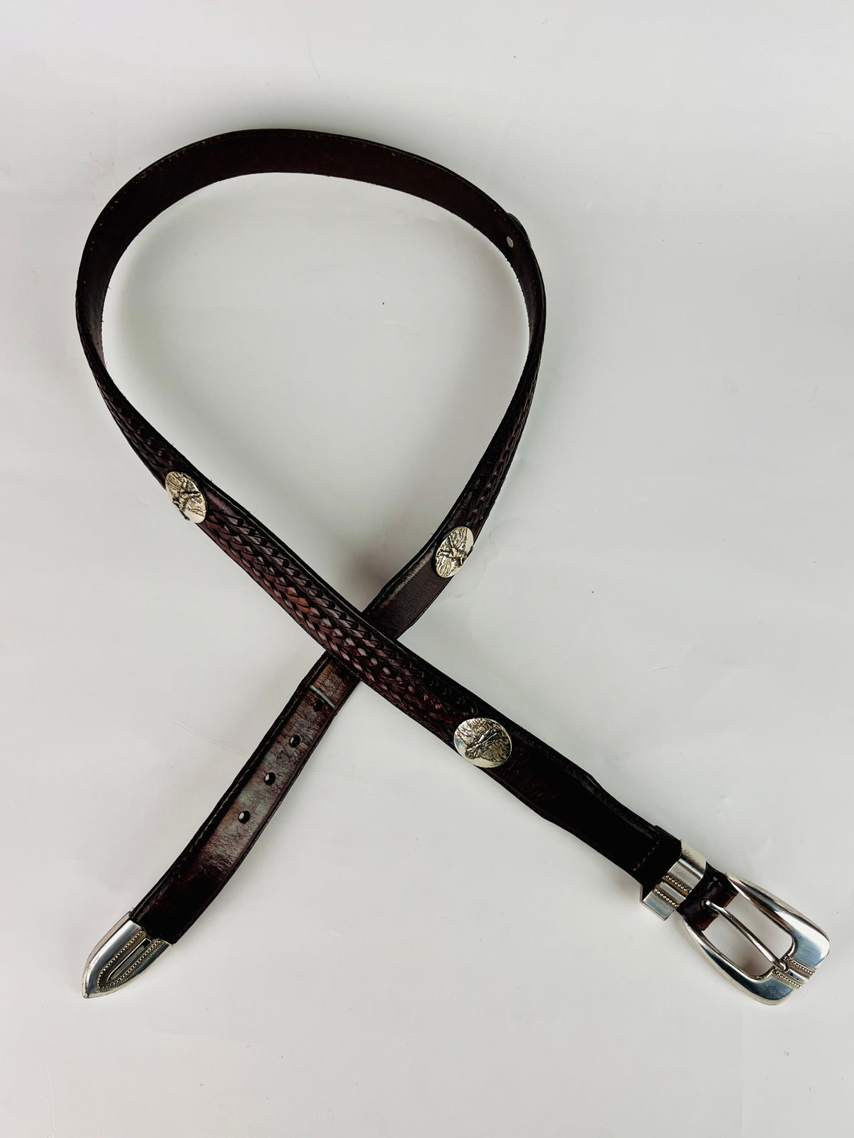 Vintage Brown Leather Brighton Golf Belt