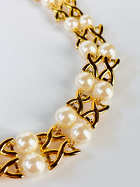 Vintage Faux Pearl Collar Necklace