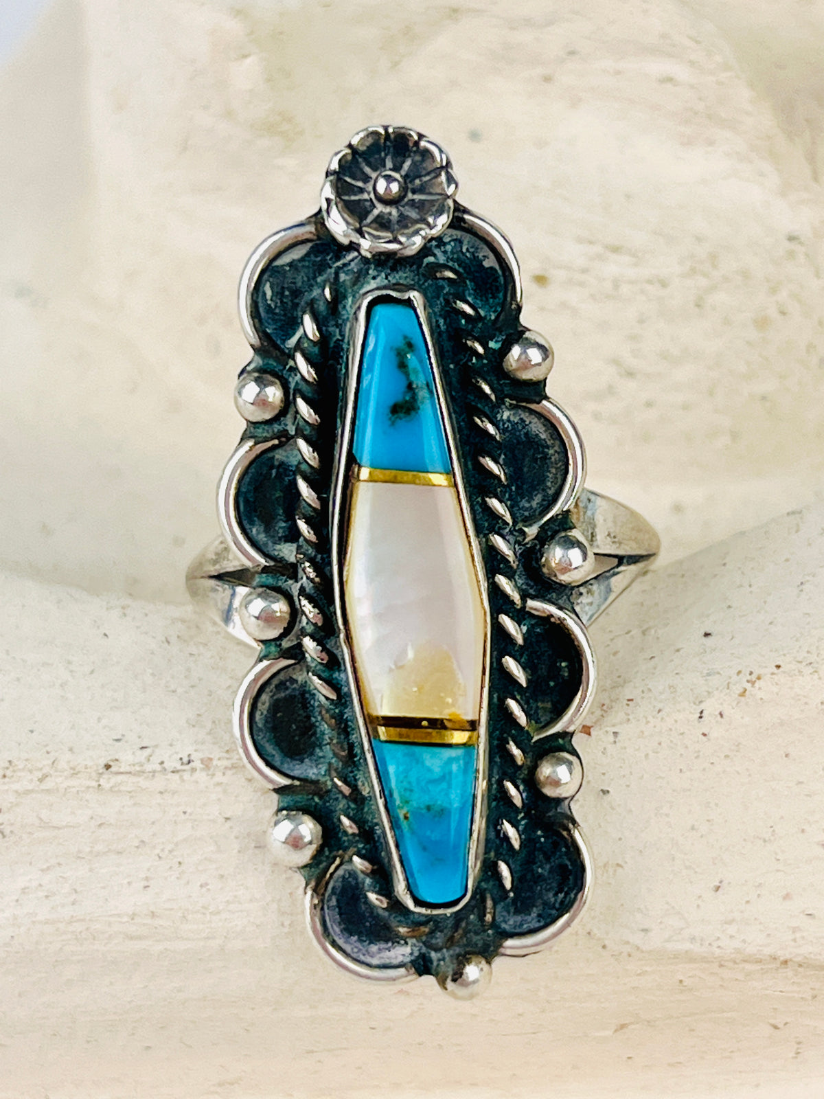 Vintage Navajo Turquoise Sterling Ring