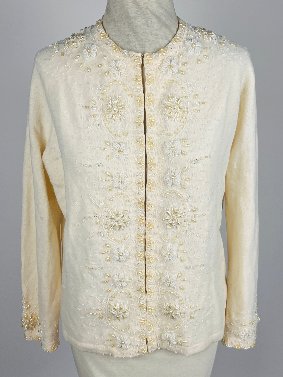 Vintage Beaded Angora & Wool Sweater