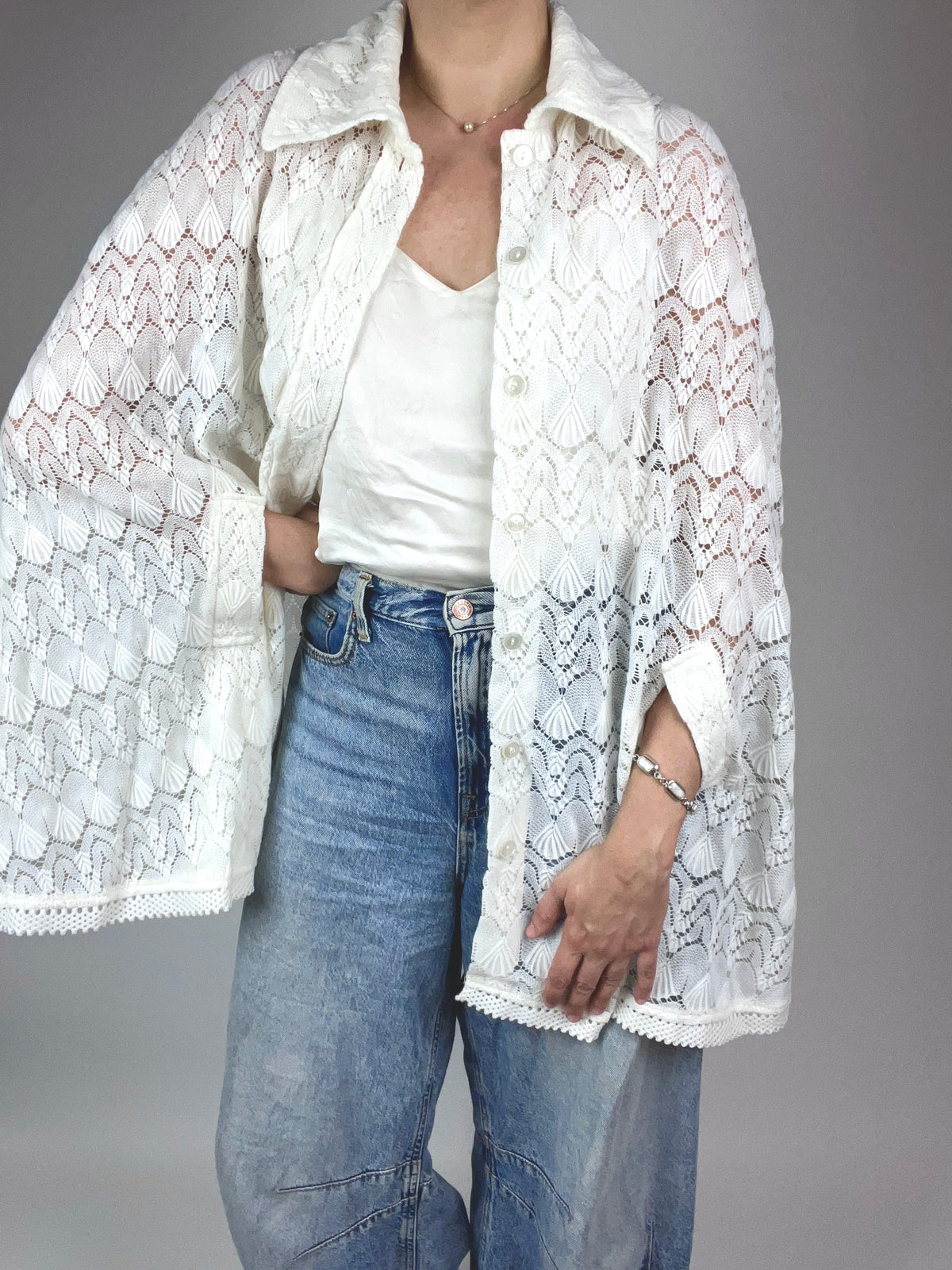 Vintage White Lace Cape