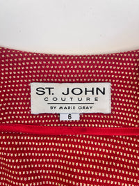 Vintage St. John Couture Red & Gold 2pc Set