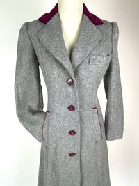 Vintage Gray & Burgundy Princess Coat