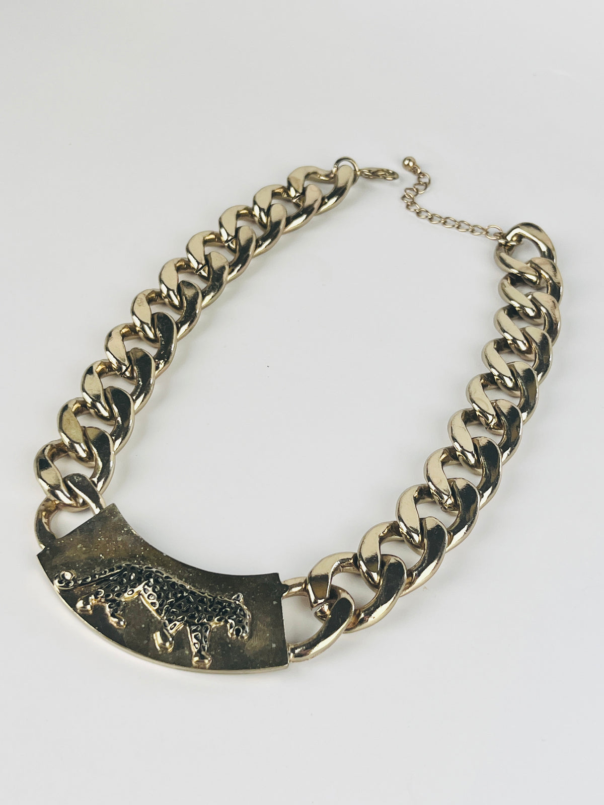 Vintage Chunky Leopard Chain Necklace