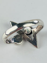 Modernist Sterling & Malachite Ring