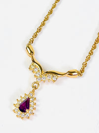 Vintage Faux Amethyst Necklace