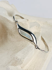 Vintage Modernist Sterling Mother of Pearl Bracelet
