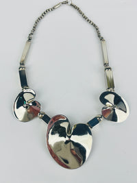 Vintage Modernist Silver Tone Necklace