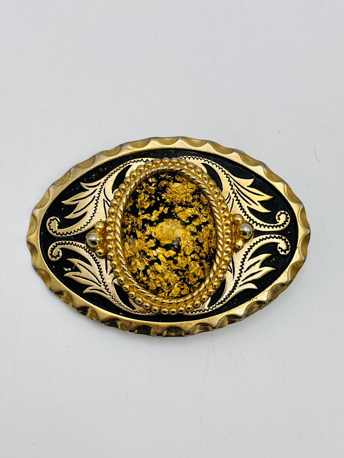 Vintage Gold Flake Belt Buckle