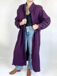 Vintage Aubergine Wool Coat