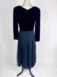 Vintage Velvet Pleated Dress