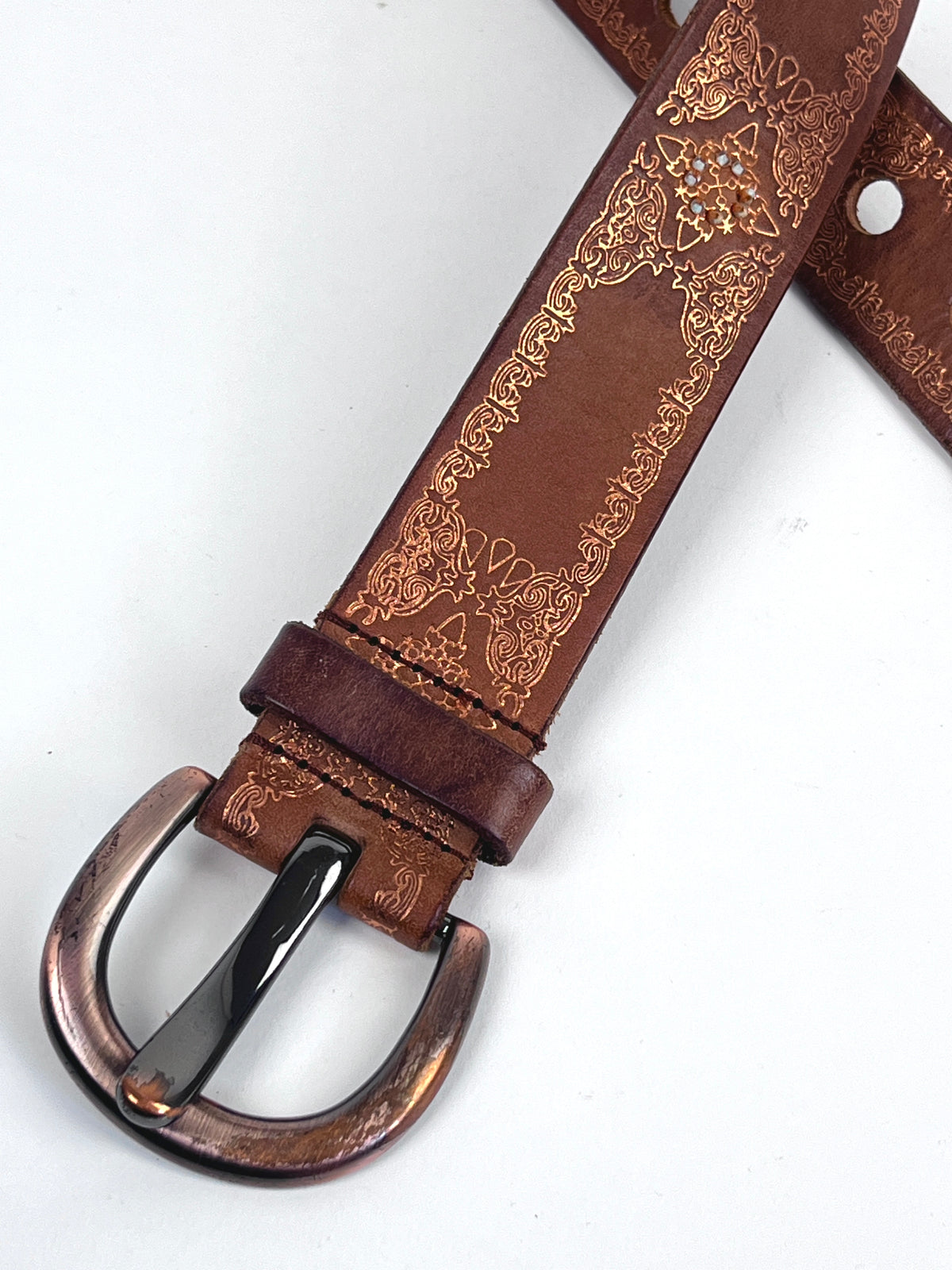 Vintage Brown Leather Linea Pelle Belt