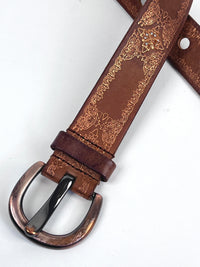 Vintage Brown Leather Linea Pelle Belt