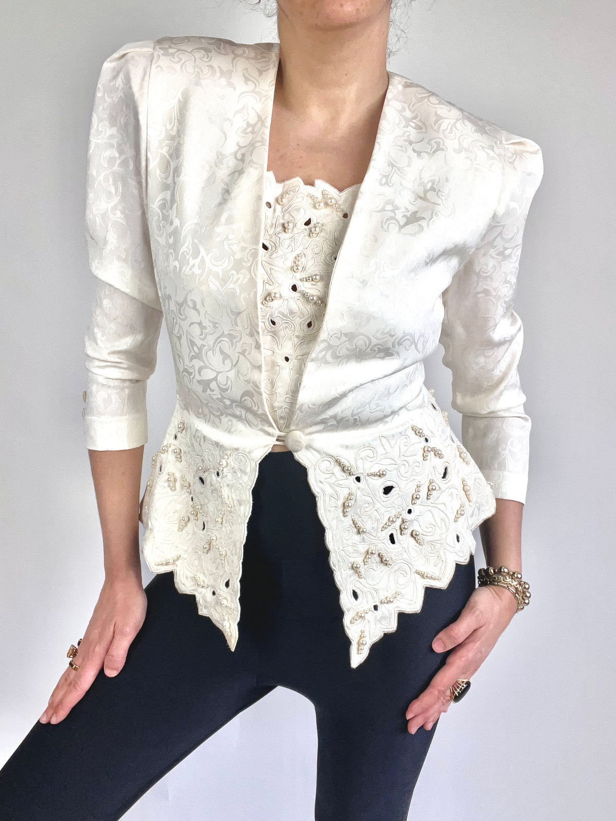 Vintage Pearly Brocade Top