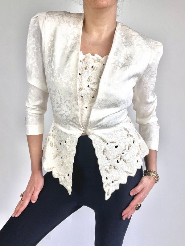 Vintage Pearly Brocade Top
