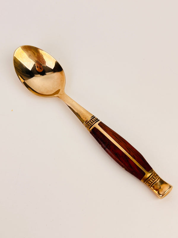 Bronze & Teak Demitasse Spoons