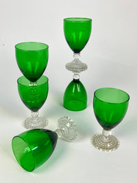 Vintage Green Glass Stemware
