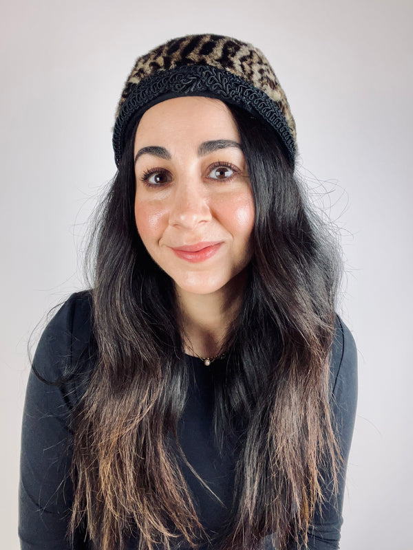 Vintage 50s Leopard-Dyed Rabbit Fur Hat