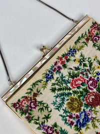 Vintage Petit Point & Mother of Pearl Handbag