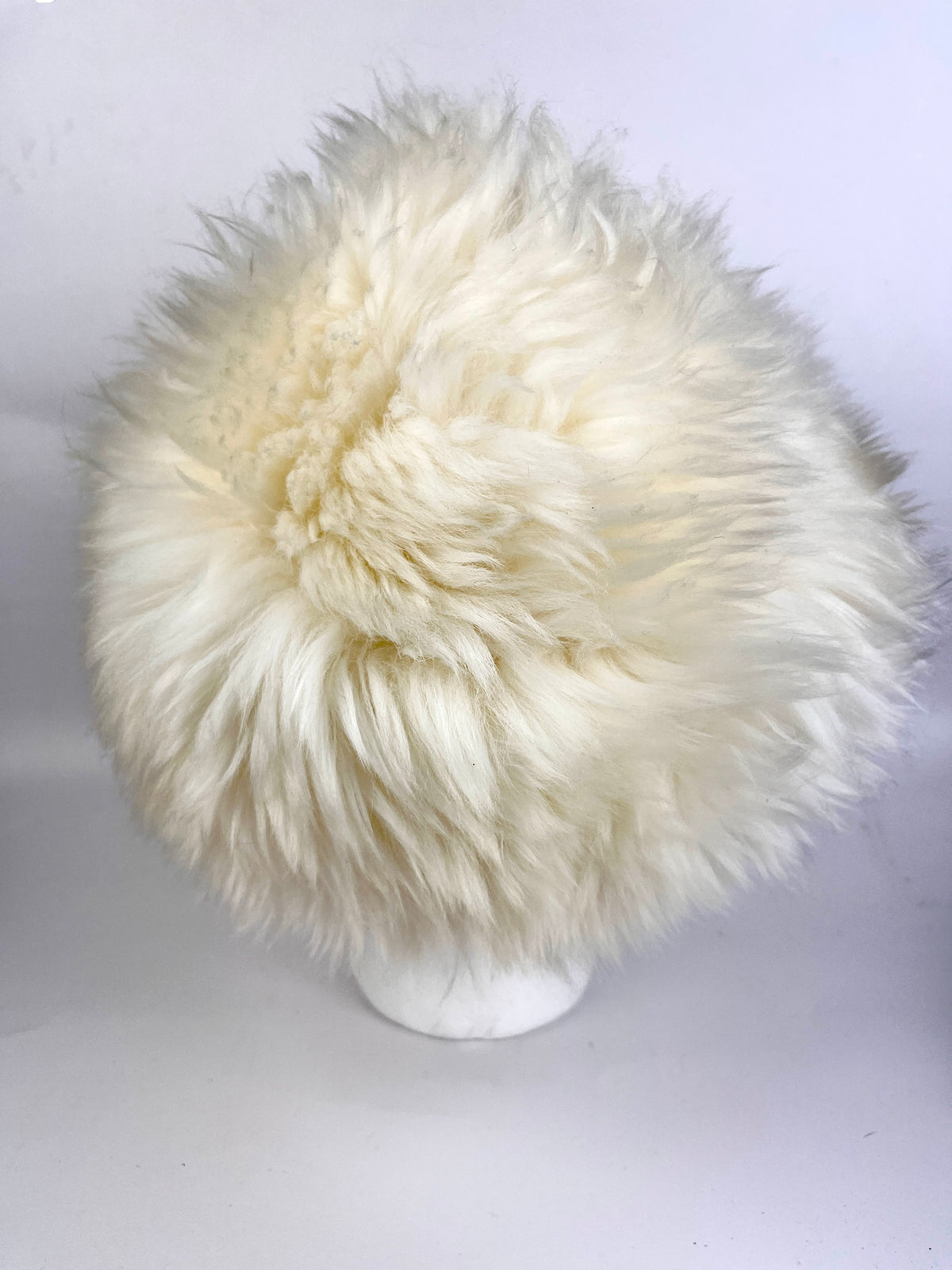 Vintage 70s White Shearling Hat