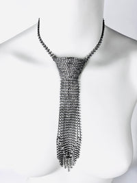 Vintage Rhinestone Tie Necklace