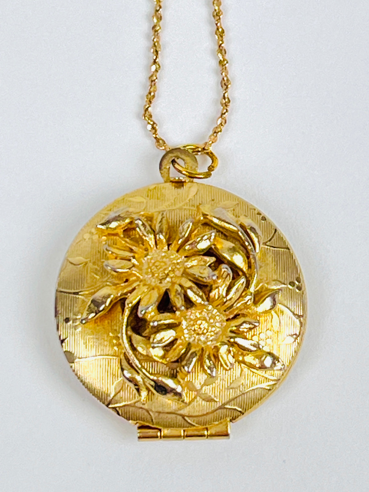 Vintage Sculptural Floral Locket