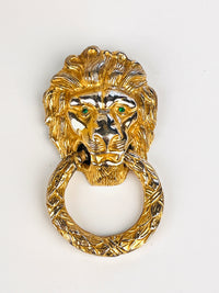 Vintage Lion Head Door Knocker Brooch