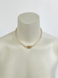 Vintage Faux Pearl & Rose Necklace