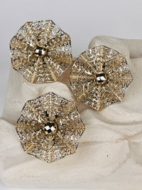 Vintage Filigree Brooch & Earrings Set by Emmons