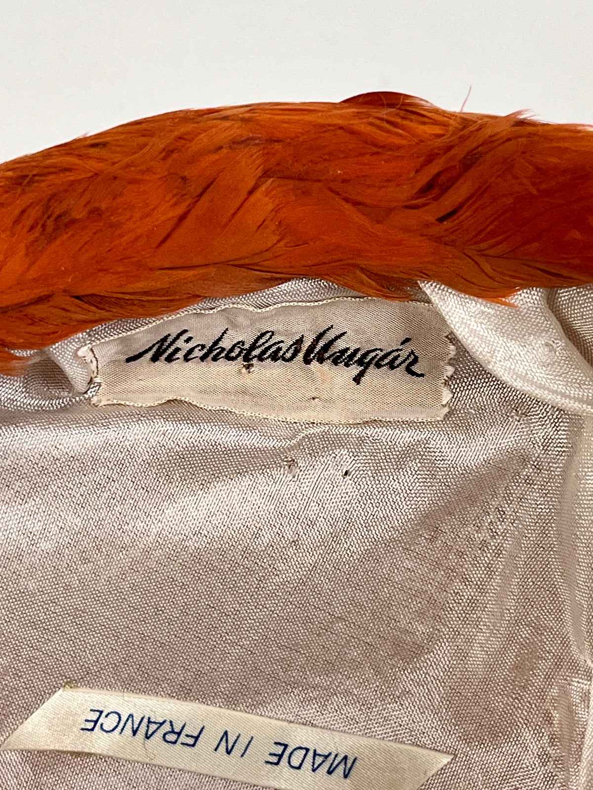 Vintage Orange Feather Hat