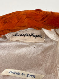 Vintage Orange Feather Hat