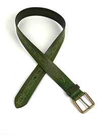 Vintage Green Leather Linea Pelle Belt