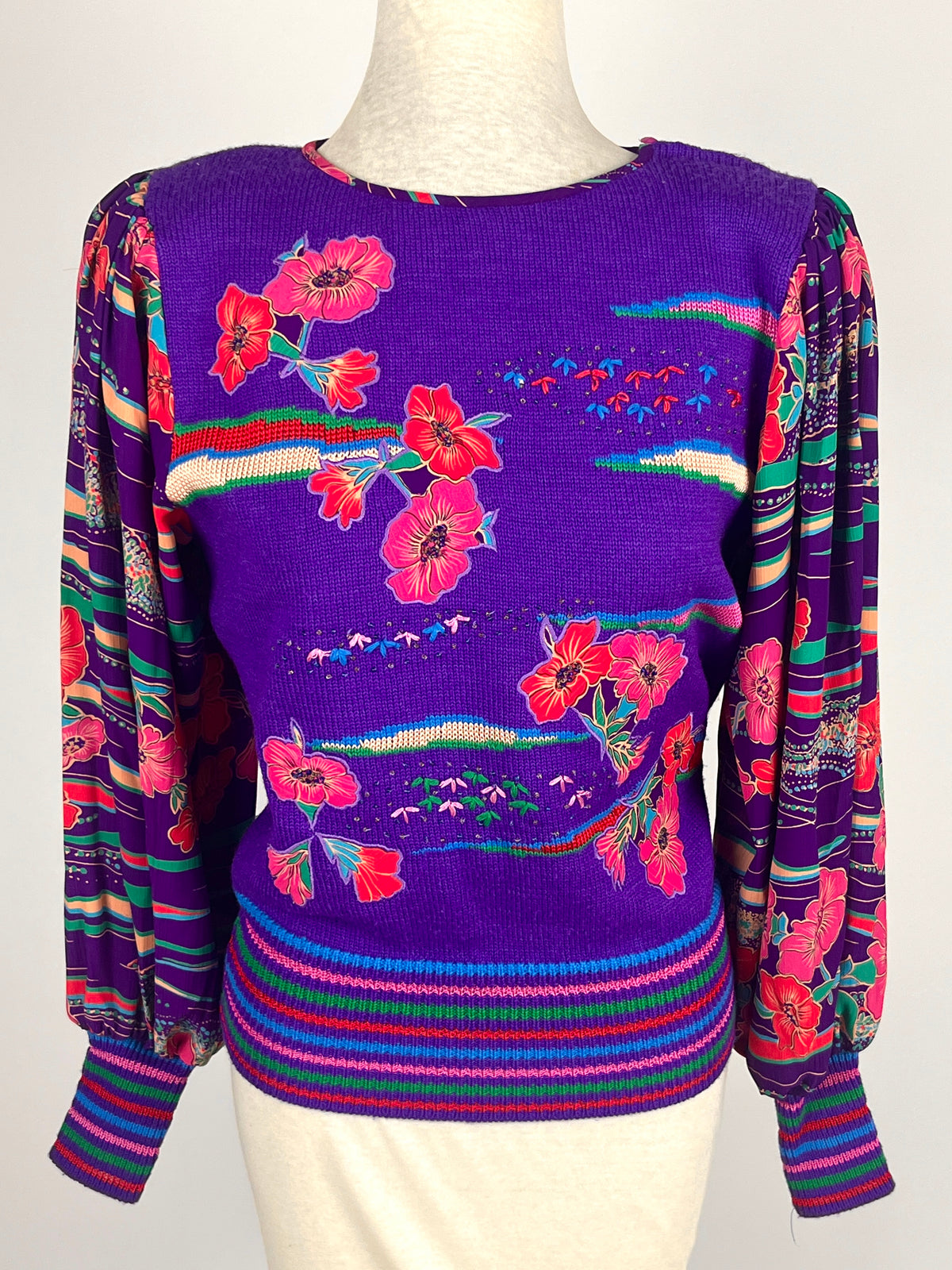 Vintage Floral Knit Top