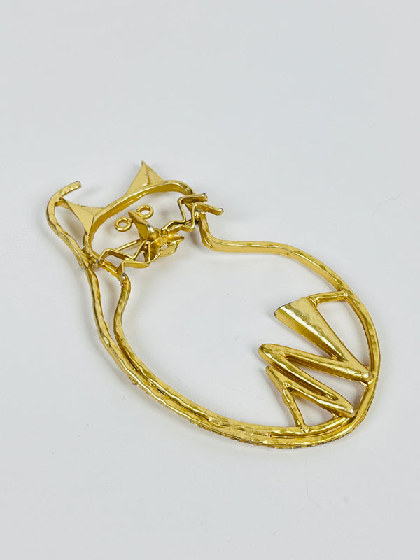 Vintage Postmodern Cat Brooch