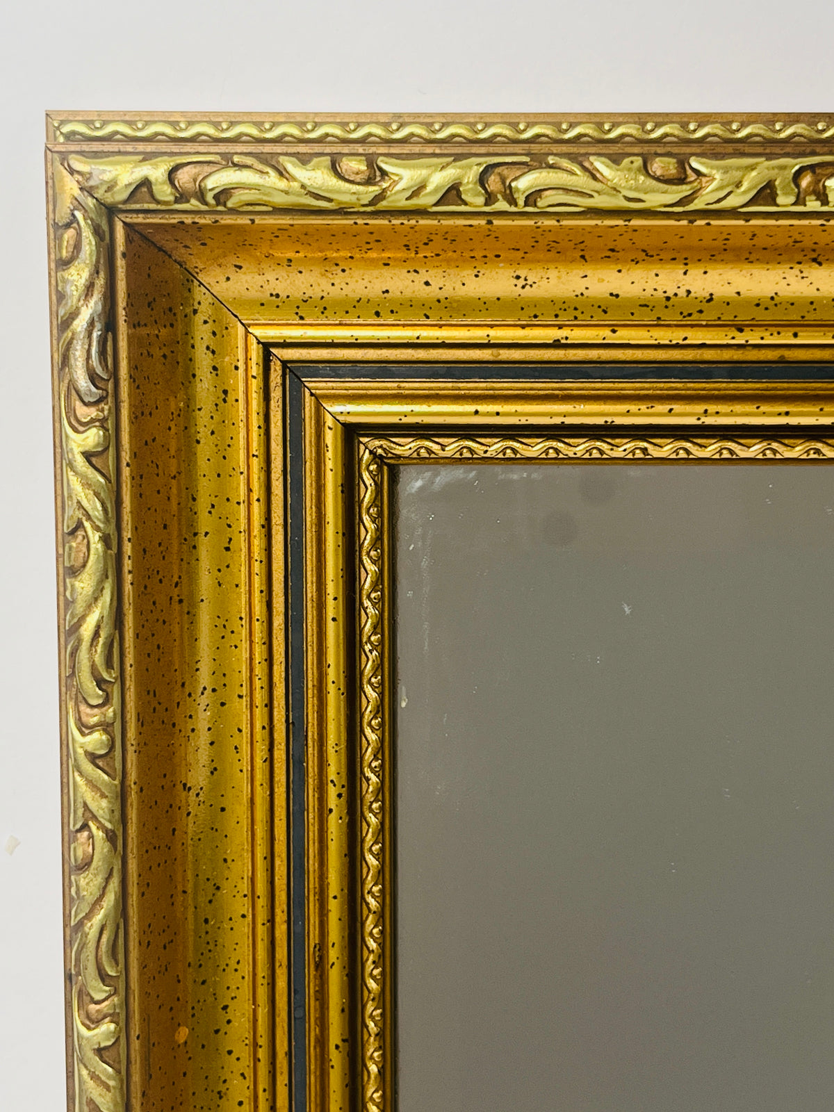 Vintage Gilded Wood Frame Beveled Wall Mirror